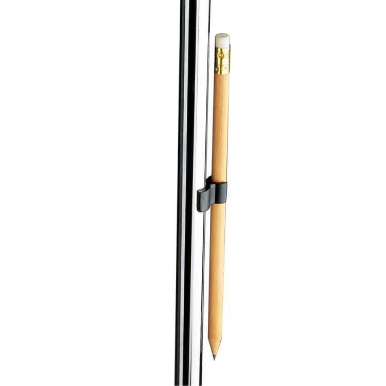 Bleistifthalter für Instrumente, K&M  16092, schwarz, anklemmbar an Rohrdurchmes