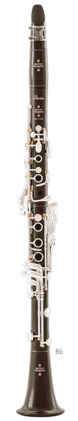Klarinette in Bb, BUFFET-CRAMPON, DIVINE  BC1160LN-2-0, aus Grenadillholz, Böckl